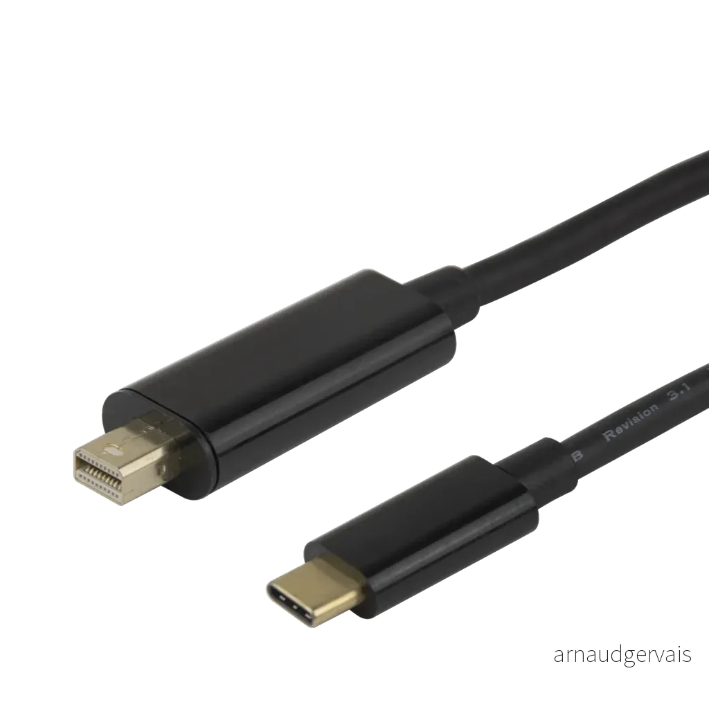 Deltaco USB-C til miniDisplayPort-kabel 4K UHD gullbelagt 1m – svart v:7925609