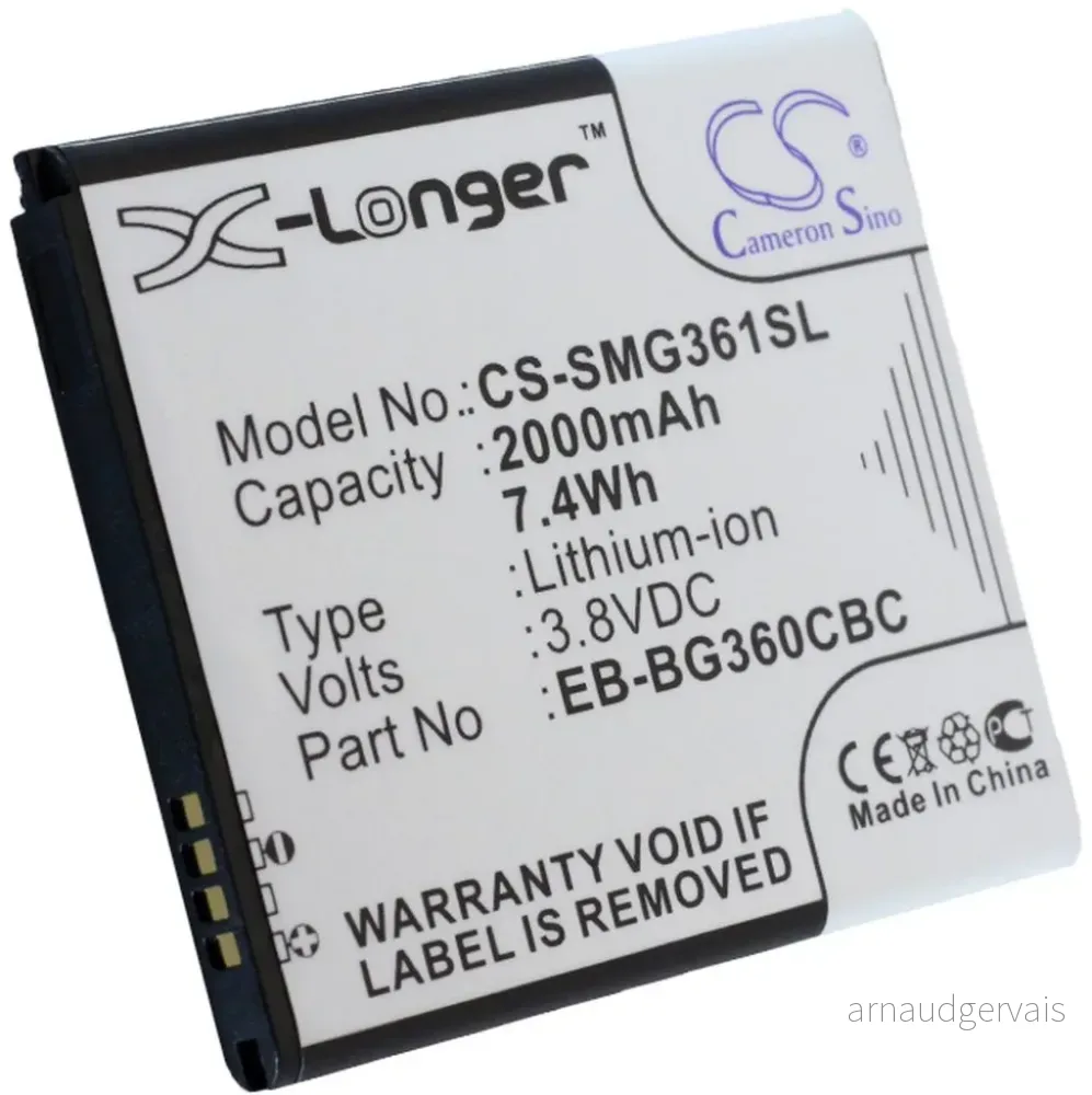Batteri til Samsung Galaxy J2 Duos LTE, 3.8V, 2000 mAh v:7983608