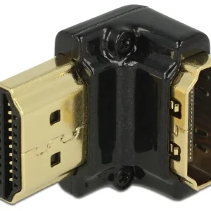 Delock Høyhastighets HDMI hunn-til-hann-adapter med Ethernet 4K@60Hz, 90° vinklet v:7265950
