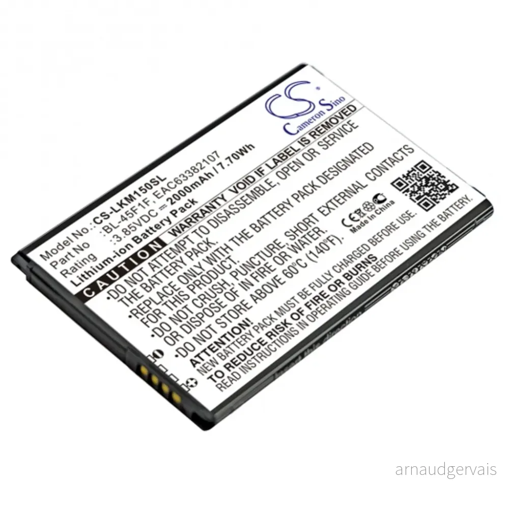 Batteri til EAC63361407 for LG, 3.85V, 2000 mAh v:4271817 Batteri til EAC63361407 for LG, 3.85V, 2000 mAh v:4271817