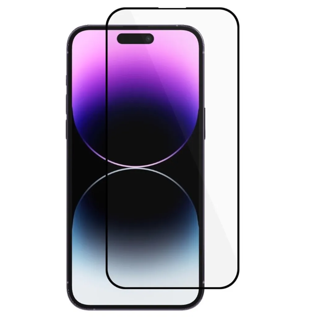 iPhone 16 skjermbeskytter med svart ramme v:8660182 iPhone 16 skjermbeskytter med svart ramme v:8660182