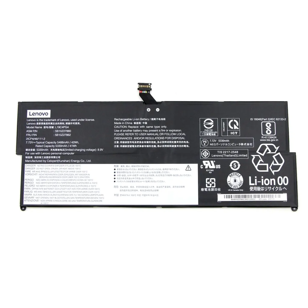 Lenovo Laptop-batteri Hera NEC CP/C L19C4PG4 3,86V 42Wh 4C L19C4PG4 SB10Z27860 v:9734258 Lenovo Laptop-batteri Hera NEC CP/C L19C4PG4 3,86V 42Wh 4C L19C4PG4 SB10Z27860 v:9734258