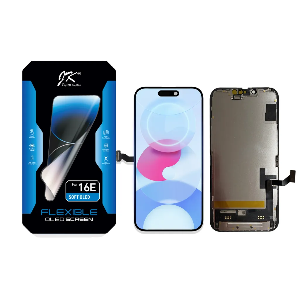 iPhone 17e/16e Soft OLED Skjerm – JK Premium v:3032448