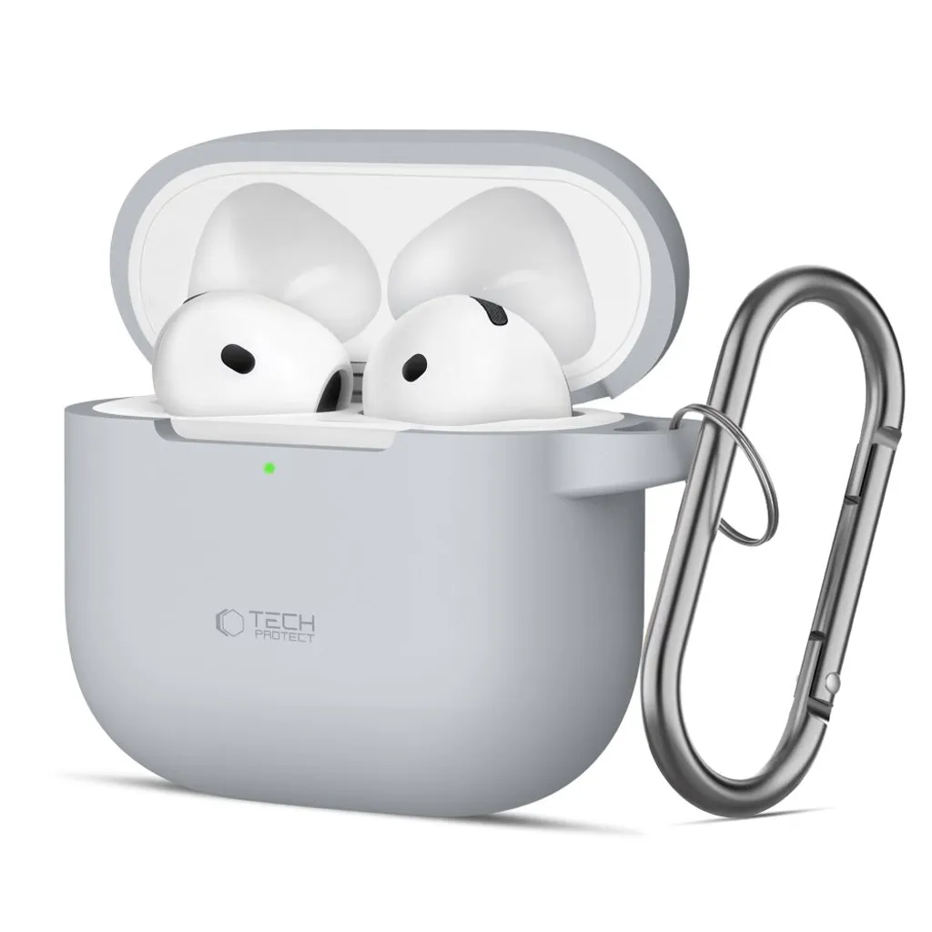 Tech-Protect Silicone Hook Deksel til AirPods 4 – Grå v:1755343 Tech-Protect Silicone Hook Deksel til AirPods 4 – Grå v:1755343