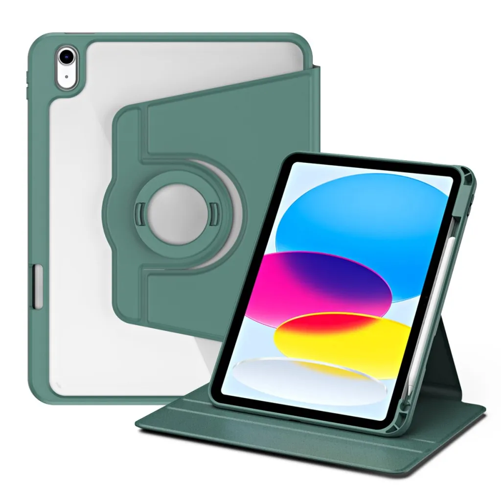 iPad 10.9" 2022 / iPad 11" 2025 etui med roterbart stativ – Grønn v:4352256
