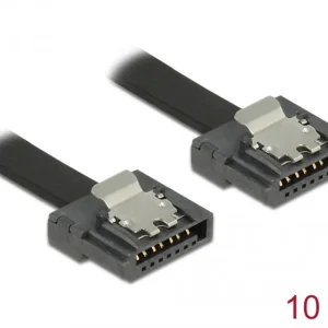 Delock SATA 6 Gb/s-kabel 10 cm – svart FLEXI v:4188897