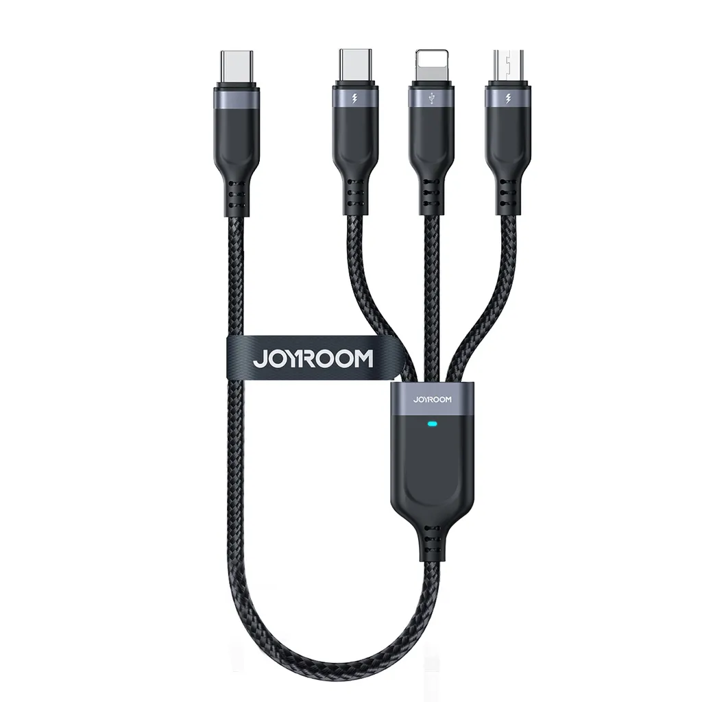Joyroom 3-i-1 USB-C til Lightning/USB-C/Micro USB-kabel 3,5A, 0,3 m – Svart v:9476725 Joyroom 3-i-1 USB-C til Lightning/USB-C/Micro USB-kabel 3,5A, 0,3 m – Svart v:9476725