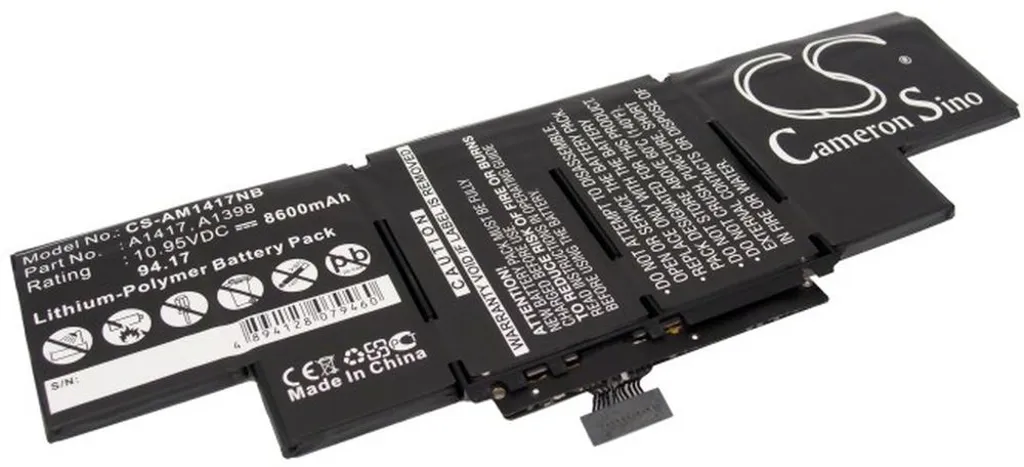 Batteri til A1417 for Apple, 10,95 (11,26)V, 8460mAh v:9351348