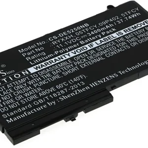 Batteri til 451-BBUL for Dell, 11.1V, 3400 mAh v:6261648 Batteri til 451-BBUL for Dell, 11.1V, 3400 mAh v:6261648
