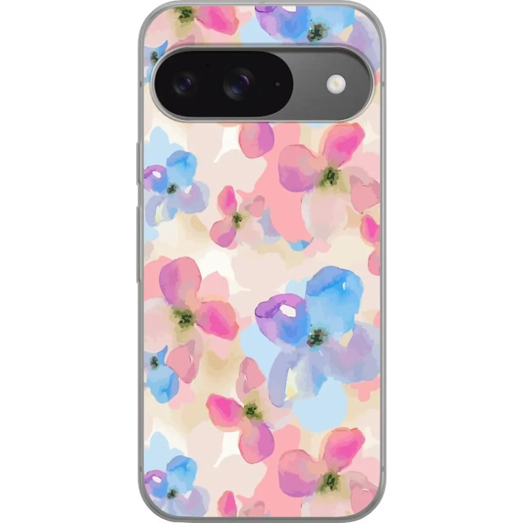 Google Pixel 9 Gjennomsiktig Telefondeksel Blomsterprakt v:6971101