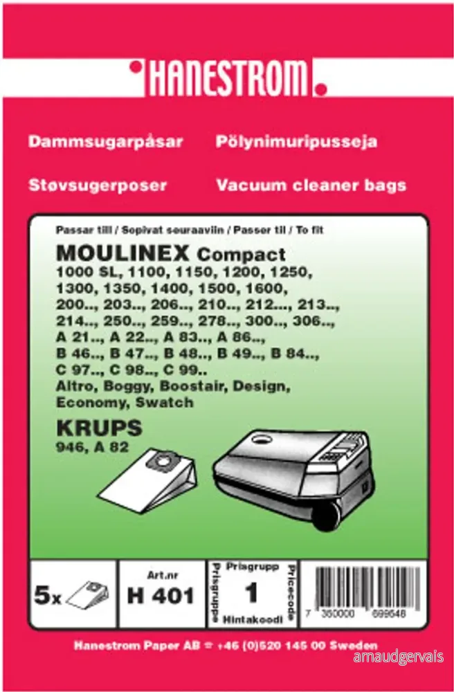 Støvsugerposer til Moulinex B46 v:2907387