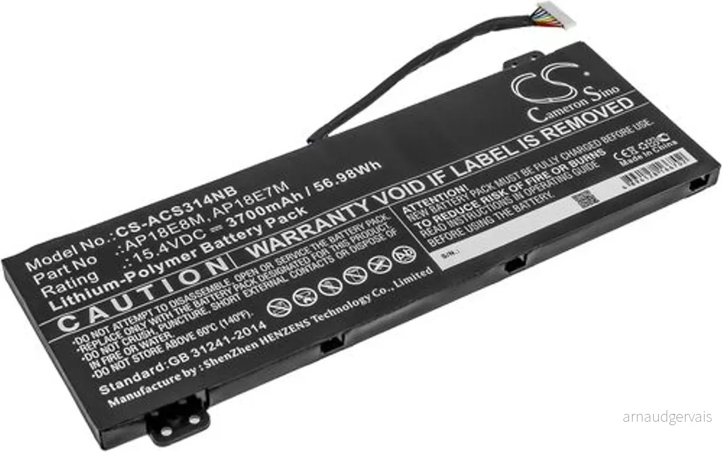 Batteri til Acer Predator Helios 300 PH315-52-73UD, 15,4V, 3700mAh v:8069665