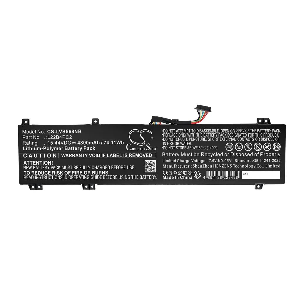 Batteri til Legion Slim 5 16APH8 82Y9001JRK, 15.44V, 4800mAh v:5771704