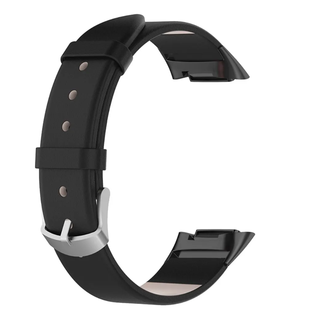 Fitbit Charge 6/5 Klokkereim i skinn – Svart v:6756031