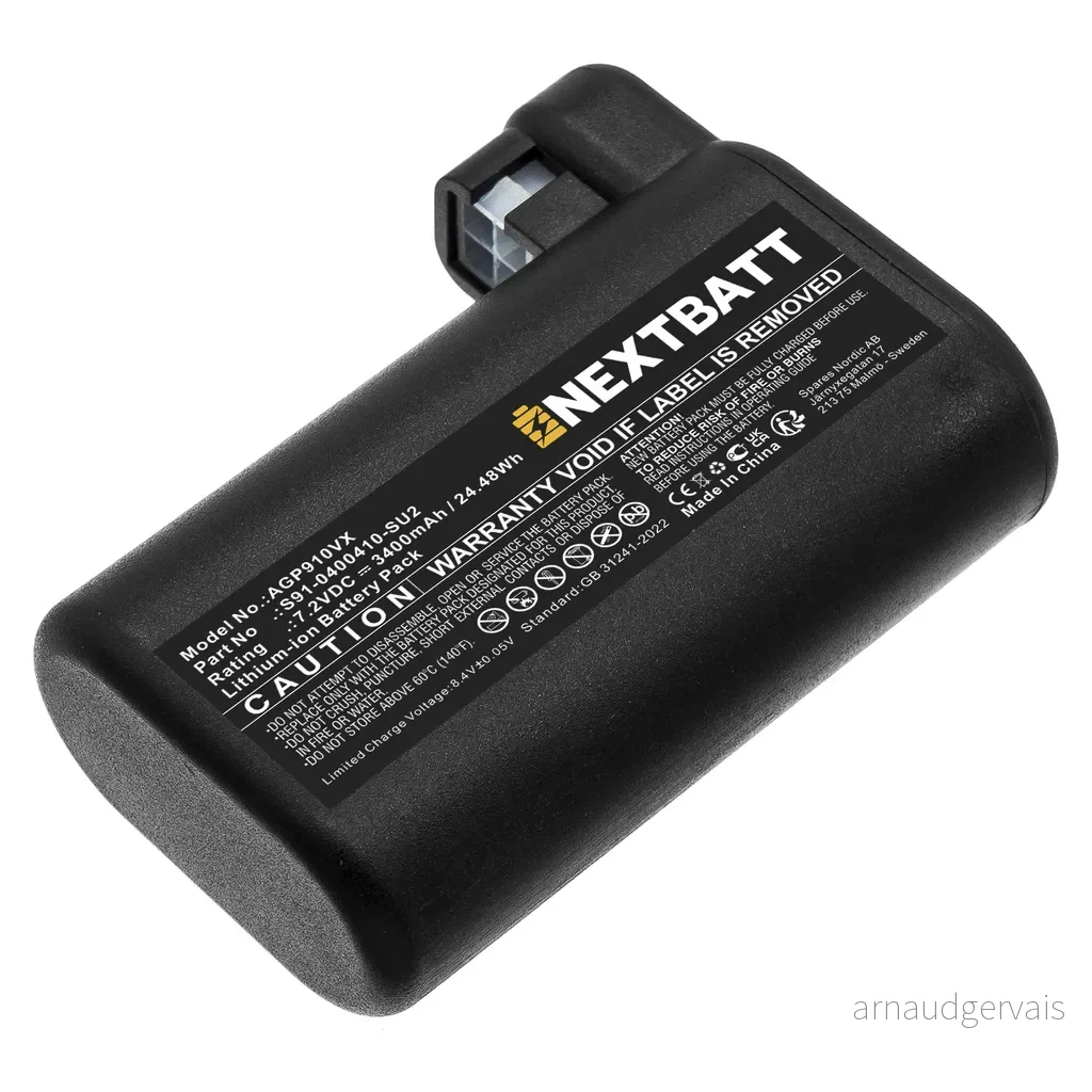 Batteri til Electrolux 900258192, 7,2V, 3400mAh v:9351961