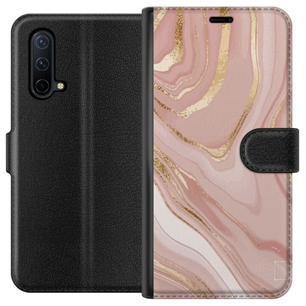 OnePlus Nord CE 5G Sort Lommebokdeksel Ljusrosa marmor v:3480943