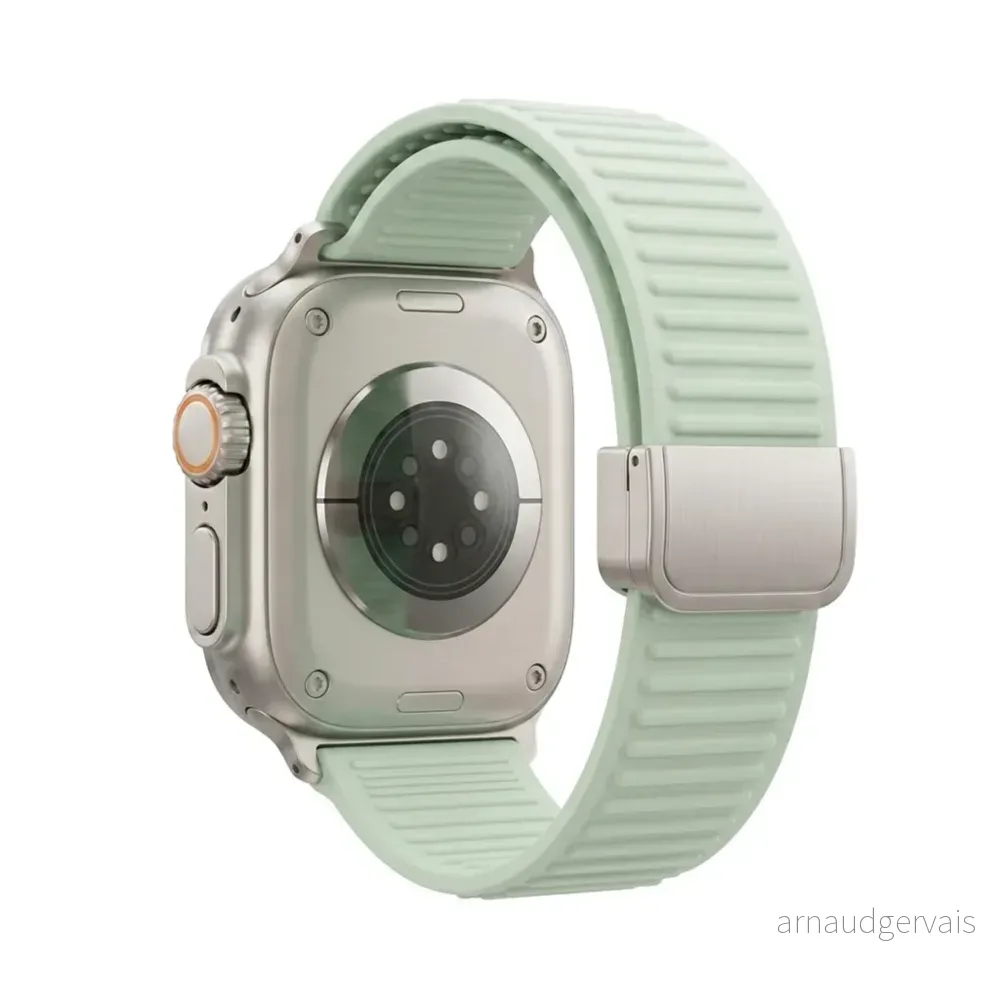 Apple Watch 49/46/44/42mm Silikon klokkerem Magnetisk lukking – Mint v:2215387 Apple Watch 49/46/44/42mm Silikon klokkerem Magnetisk lukking – Mint v:2215387