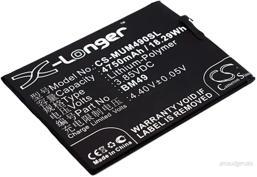 Batteri til Xiaomi 2016007, 3.85V, 4750 mAh v:2693718