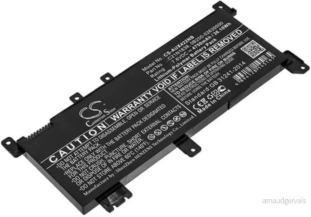 Batteri til Asus X442UN, 7.6V, 4750 mAh v:7610308