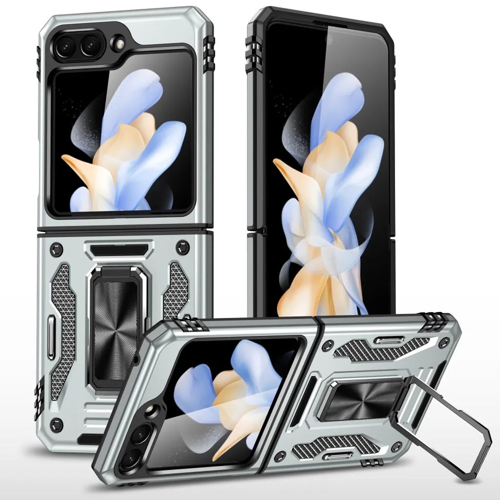 Samsung Galaxy Flip6 / Flip 7 FE Deksel med kickstand – Grå v:9023852