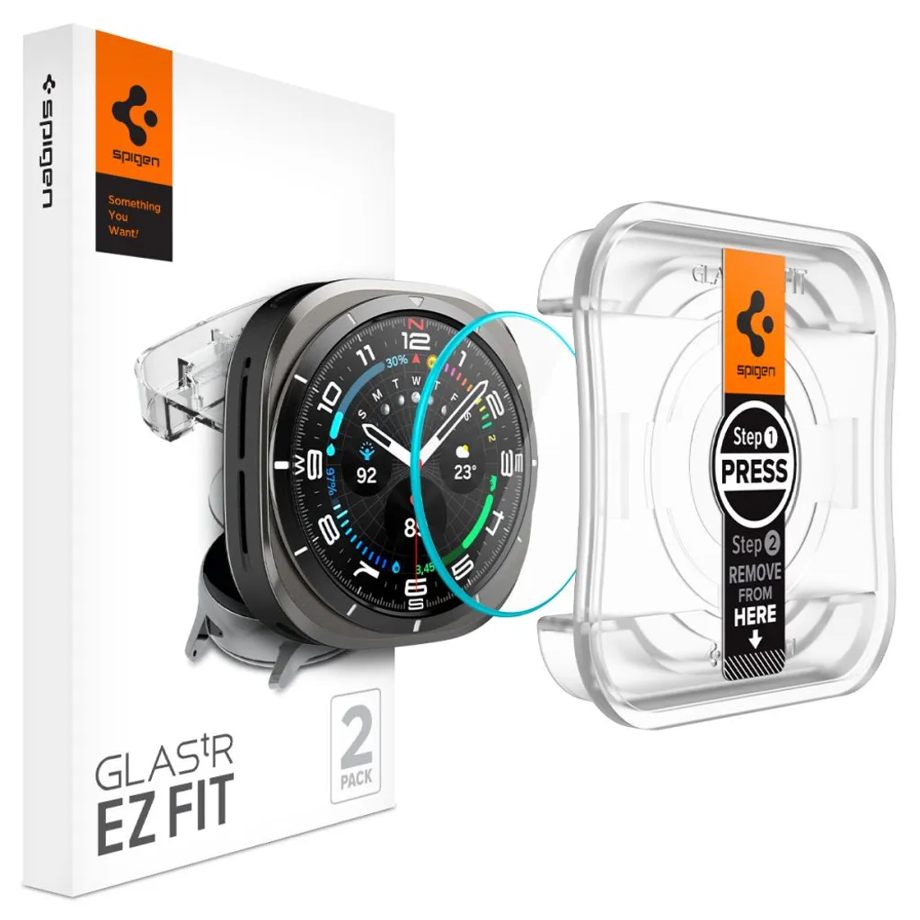 Spigen Glas.tR EZ Fit Skjermbeskytter til Samsung Galaxy Watch Ultra, 2-pakning – Gjennomsiktig v:5604166