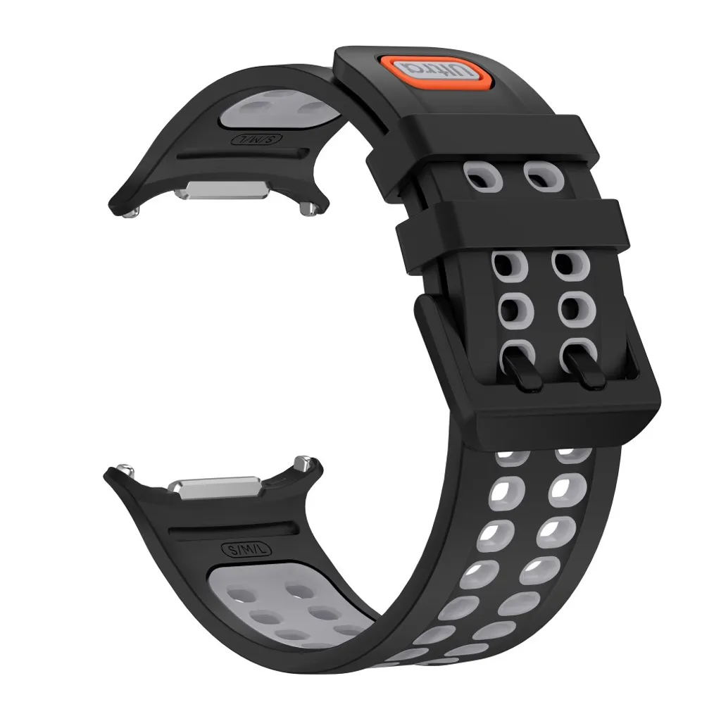 Samsung Galaxy Watch Ultra/Ultra2 Tofarget silikon klokkerem med dobbel spenne – Svart/Grå v:8424371 Samsung Galaxy Watch Ultra/Ultra2 Tofarget silikon klokkerem med dobbel spenne – Svart/Grå v:8424371