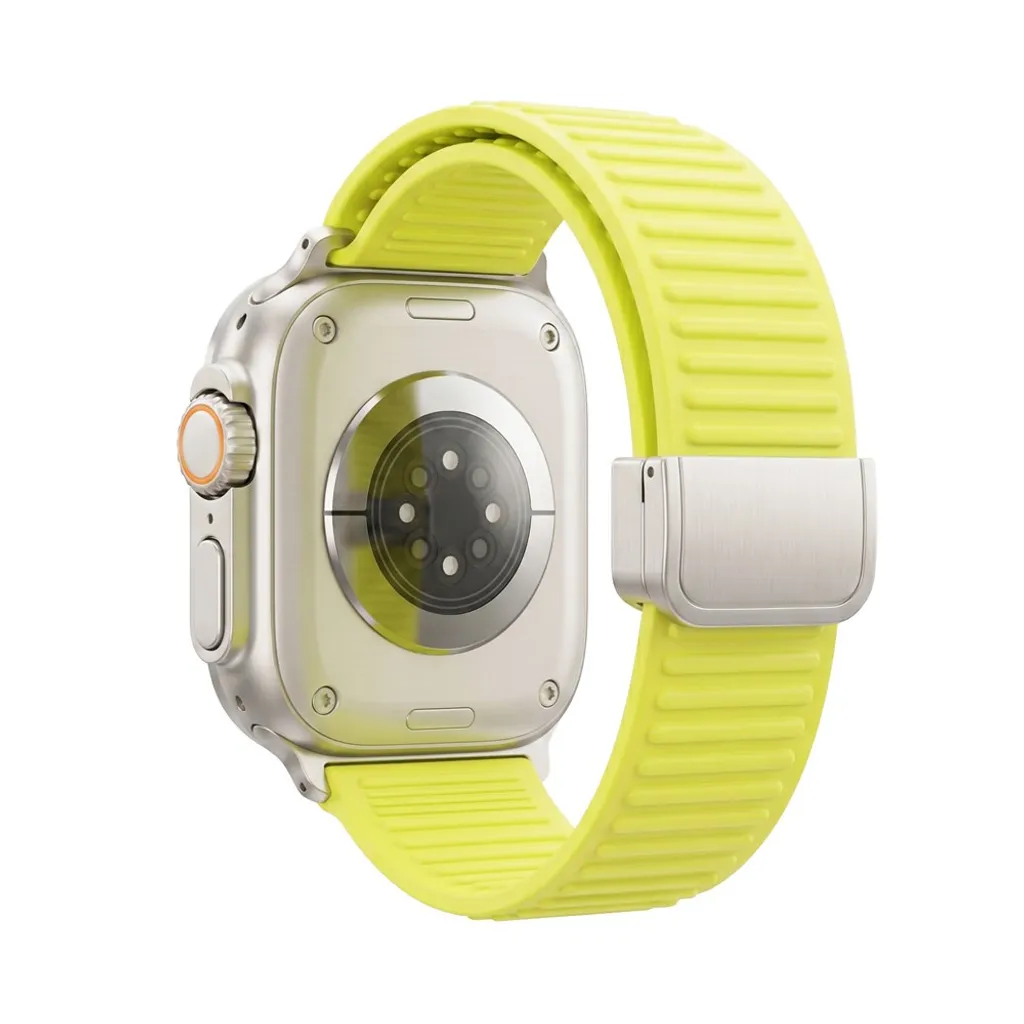 Apple Watch 49/46/44/42mm Silikon klokkerem Magnetisk lukking – Neongrønn v:3666219 Apple Watch 49/46/44/42mm Silikon klokkerem Magnetisk lukking – Neongrønn v:3666219
