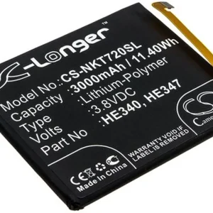 Batteri til HE347 for Nokia, 3.8V, 3000 mAh v:9381463