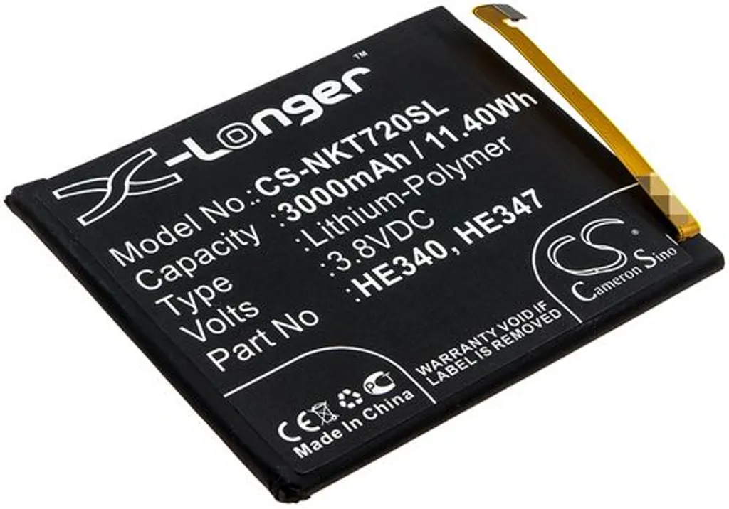 Batteri til HE347 for Nokia, 3.8V, 3000 mAh v:9381463