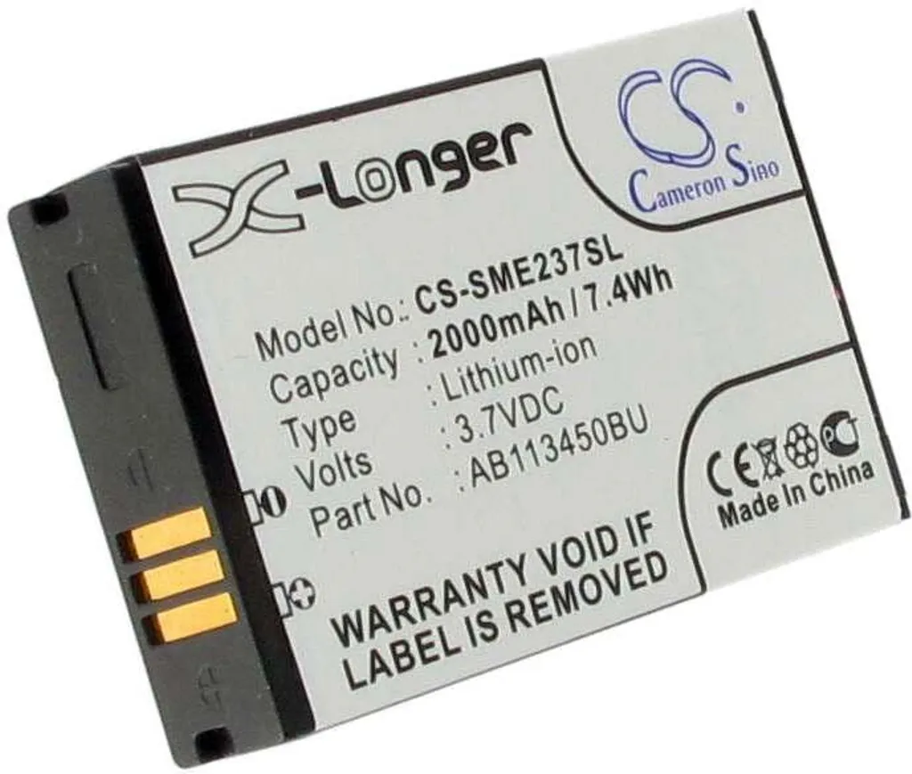 Batteri til AB113450BUCSTD for Samsung, 3.7V (3.6V), 2000 mAh v:9527641