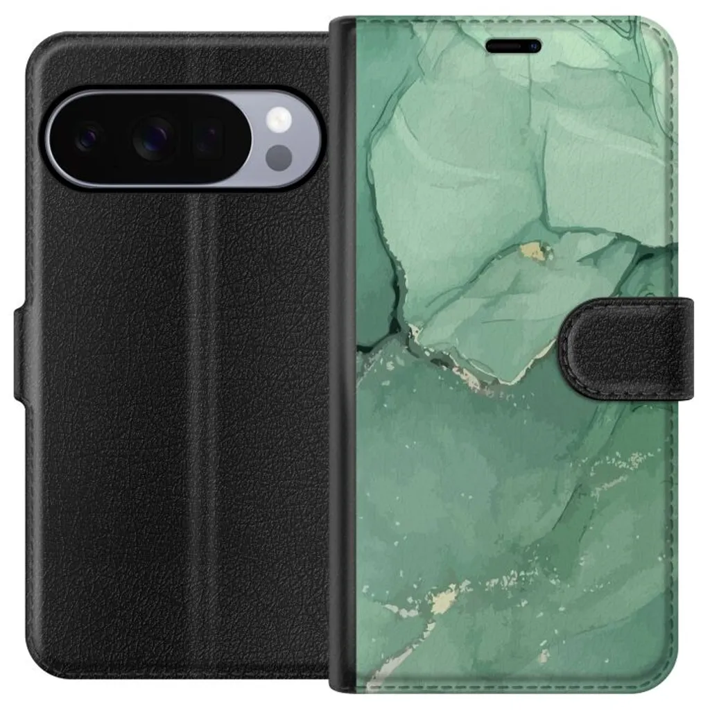 Google Pixel 10 Pro Sort Lommebokdeksel Grön Marmor v:4942332