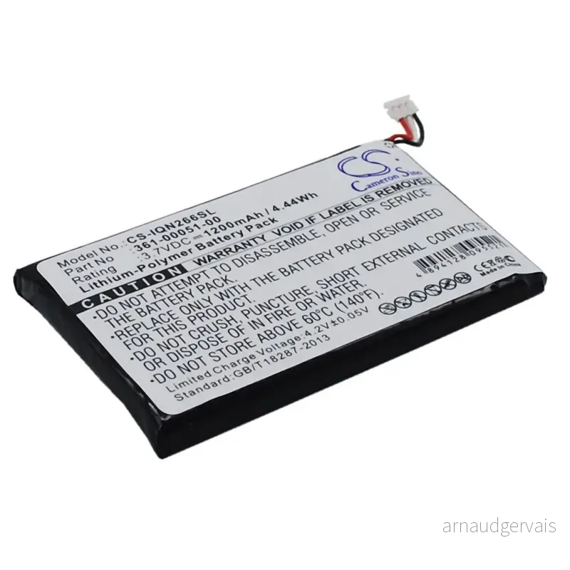 Batteri til Garmin Nuvi 2660LMT, 3.7V, 1200 mAh v:6611766 Batteri til Garmin Nuvi 2660LMT, 3.7V, 1200 mAh v:6611766