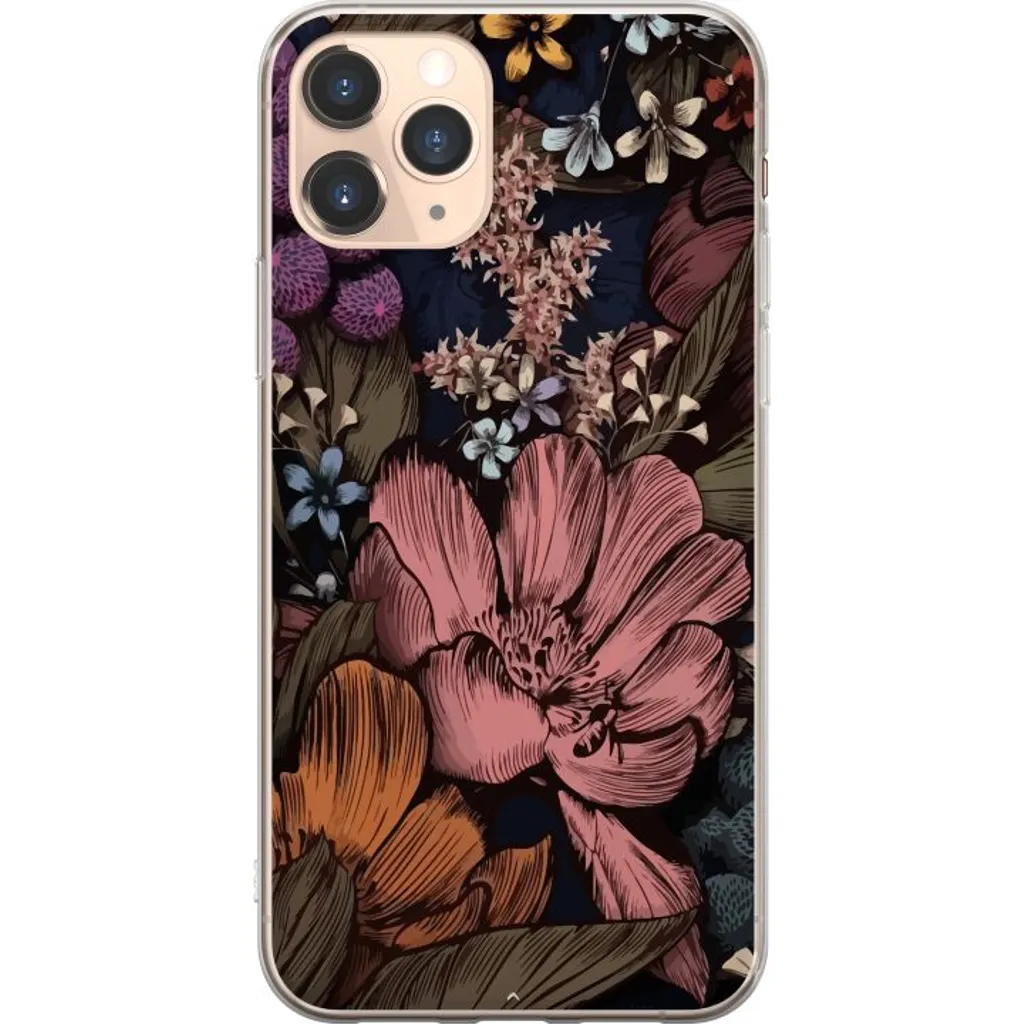 Apple iPhone 11 Pro Gjennomsiktig Telefondeksel Tecknade blommor v:5394556