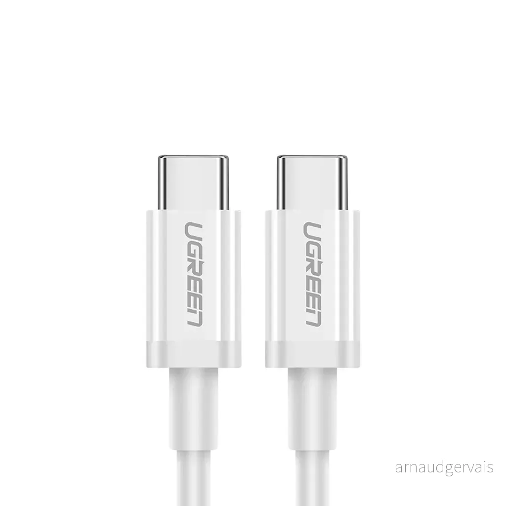 Ugrønn USB-C til USB-C PD QC AFC-kabel, 2m – Hvit v:9288161 Ugrønn USB-C til USB-C PD QC AFC-kabel, 2m – Hvit v:9288161