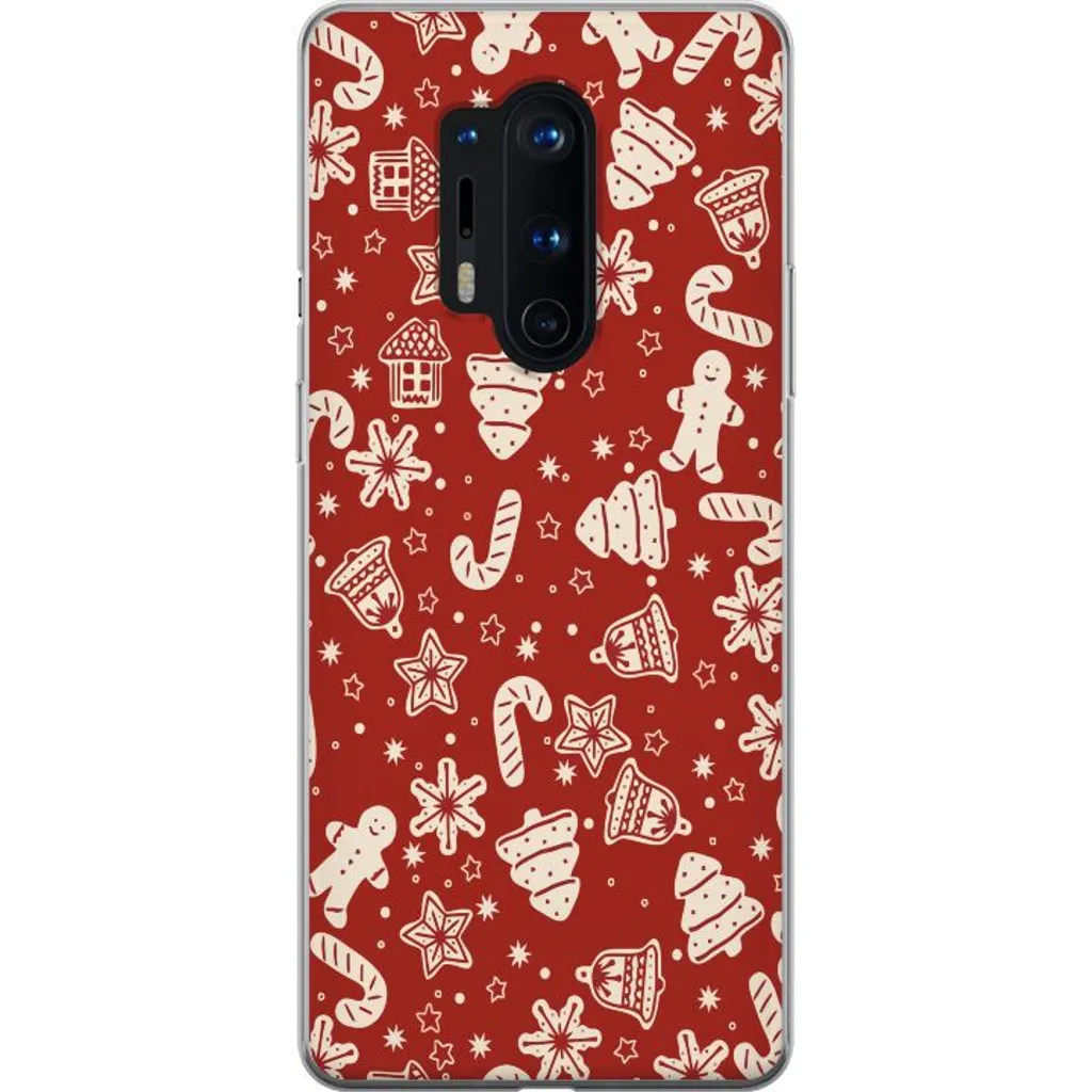 OnePlus 8 Pro Gjennomsiktig Telefondeksel Julmönster v:5269267