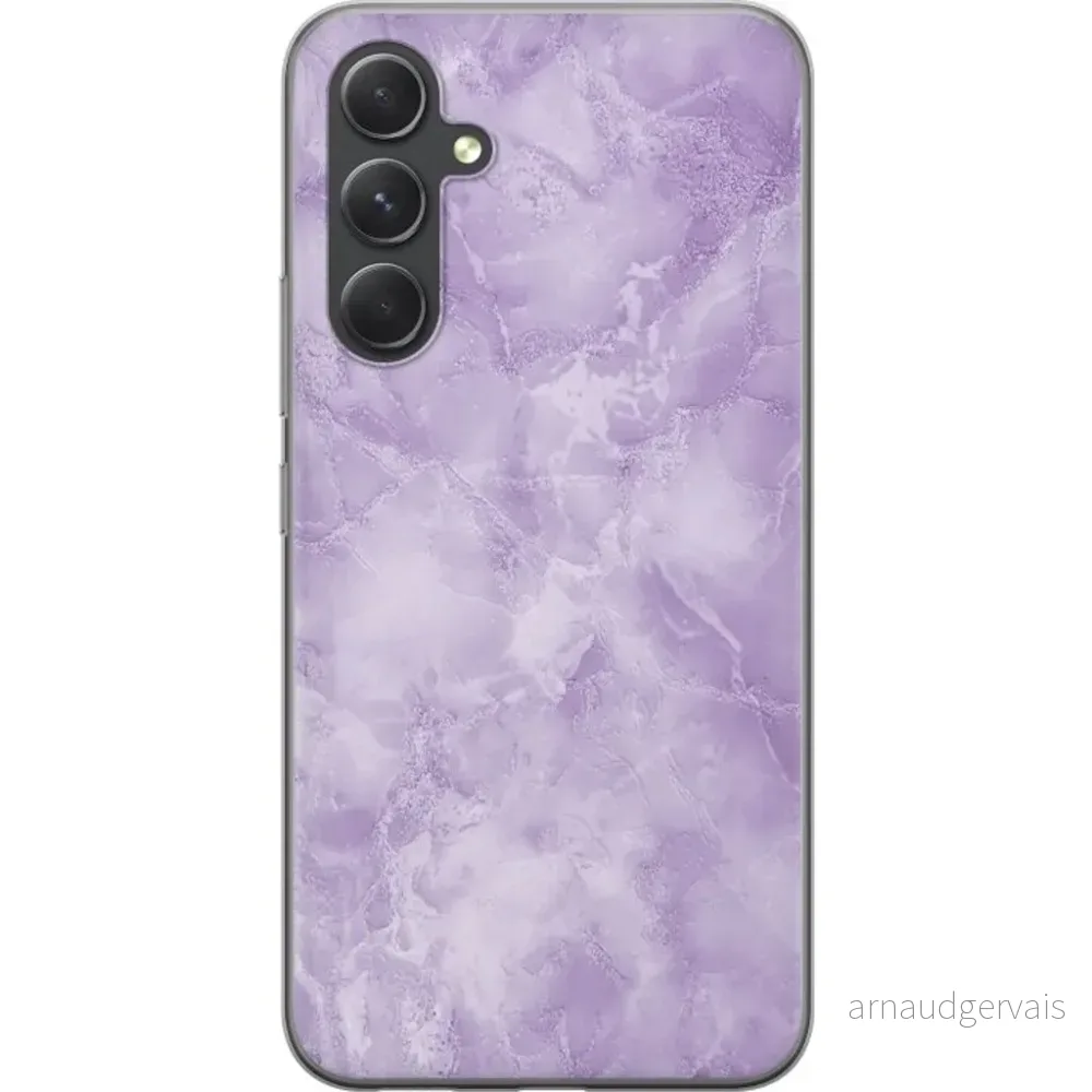 Samsung Galaxy S24 Gjennomsiktig Telefondeksel Lila marmor v:5234136