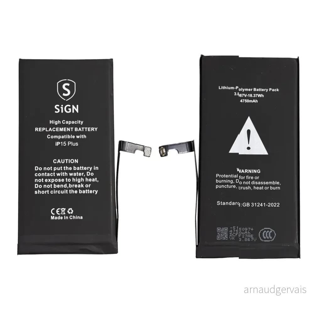 iPhone 15 Plus høykapasitetsbatteri – 4750 mAh v:2238026