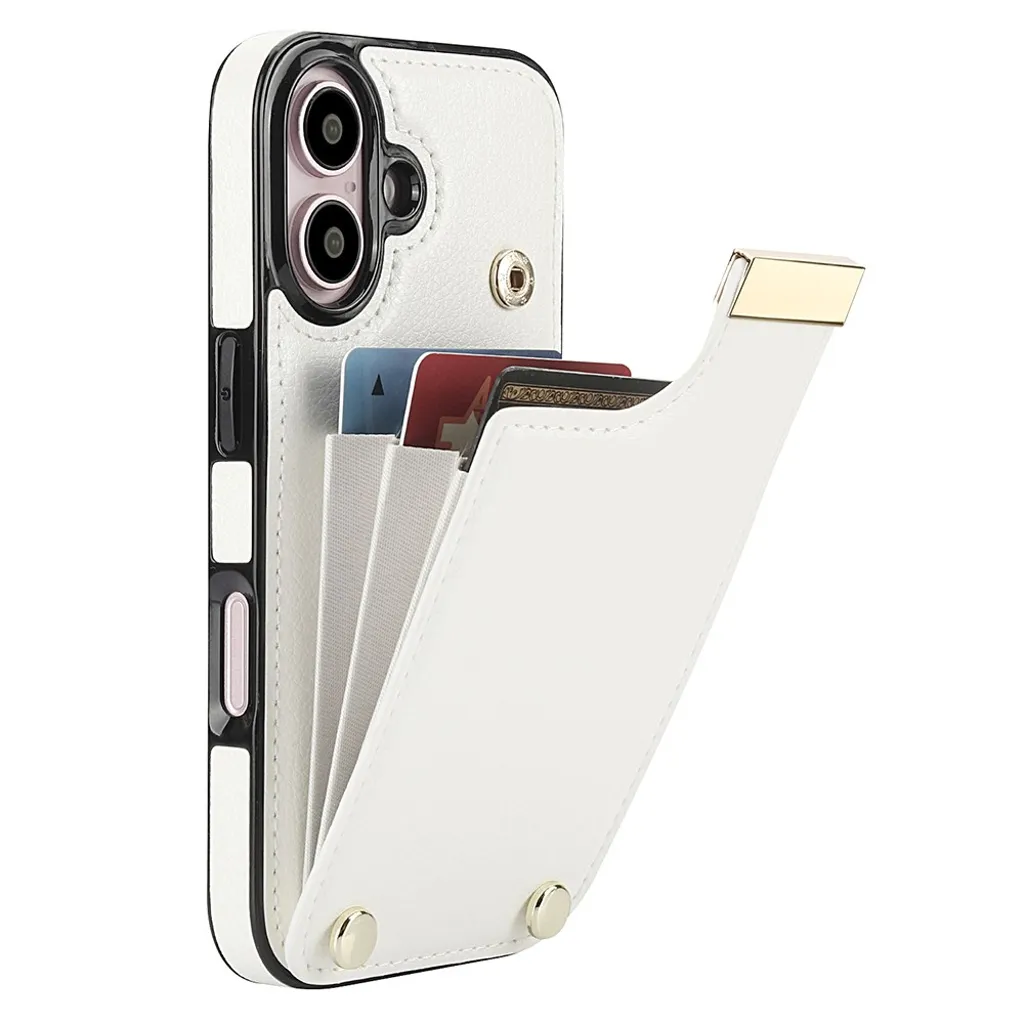 iPhone 16 Plus Deksel med lommebok i PU-skinn – Hvit v:7202400