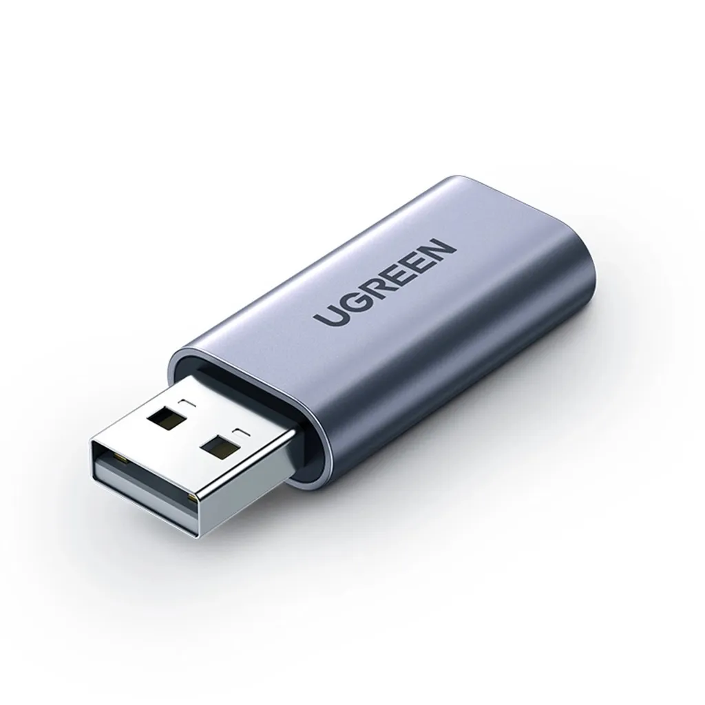 Ugreen USB-A til AUX mini jack 3,5 mm lydadapter – Grå v:6116547