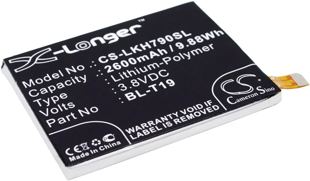 Batteri til Google Nexus 5X, 3.8V, 2600 mAh v:3020416