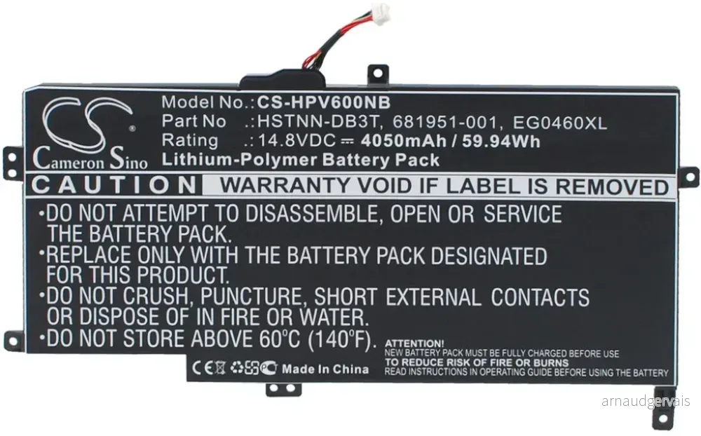 Batteri til Hp ENVY 6-1011TU, 14.8V, 4050 mAh v:9756401