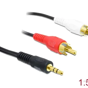 Delock Lydkabel 3,5 mm stereojack hann til 2 x RCA hann 1,5 m v:4866248