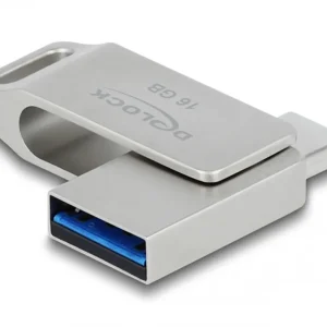 Delock USB-minnepinne 16 GB USB-C + USB-A – Sølv v:8934105