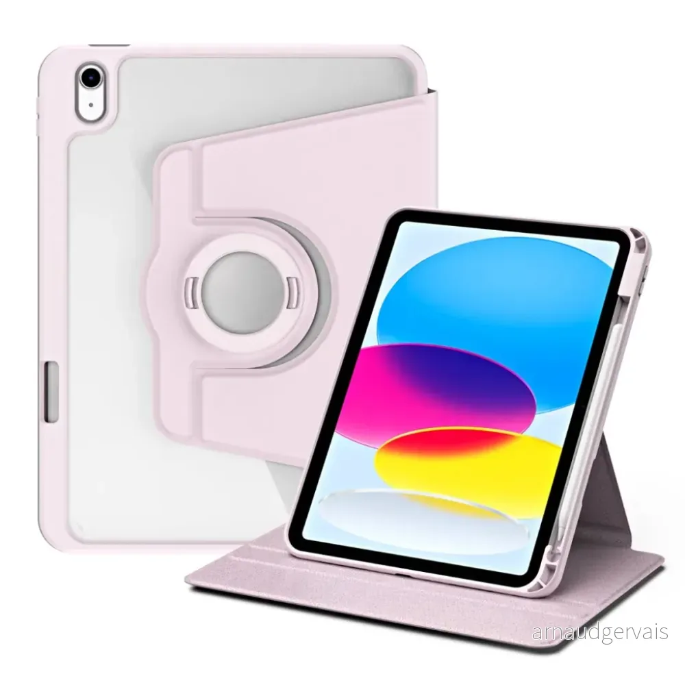 iPad 10.9" 2022 / iPad 11" 2025 etui med roterbart stativ – Rosa v:2359237 iPad 10.9" 2022 / iPad 11" 2025 etui med roterbart stativ – Rosa v:2359237