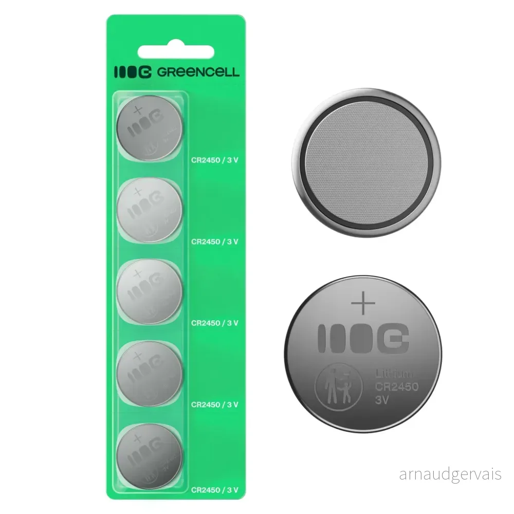 Green Cell Blister 5x Litiumbatteri CR2450 3V 600mAh knappecellebatteri v:3736630 Green Cell Blister 5x Litiumbatteri CR2450 3V 600mAh knappecellebatteri v:3736630