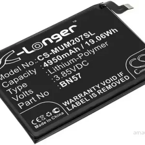 Batteri til BN57 for Xiaomi, 3.85V, 4950 mAh v:4402100