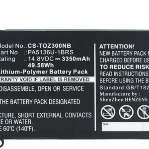 Batteri til Toshiba Portege Z30T-A-12E, 14.8V, 3350 mAh v:4336589 Batteri til Toshiba Portege Z30T-A-12E, 14.8V, 3350 mAh v:4336589