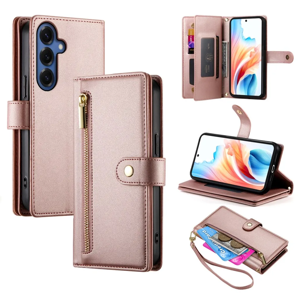Samsung Galaxy S26 Lommeboketui med Kortholder/Stropper – Rosa v:8770507 Samsung Galaxy S26 Lommeboketui med Kortholder/Stropper – Rosa v:8770507