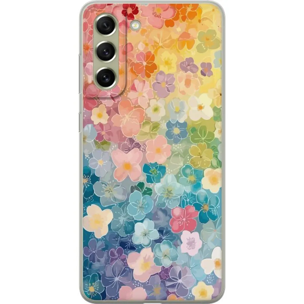 Samsung Galaxy S21 FE 5G Gjennomsiktig Telefondeksel Miniatyrblommor v:3259069