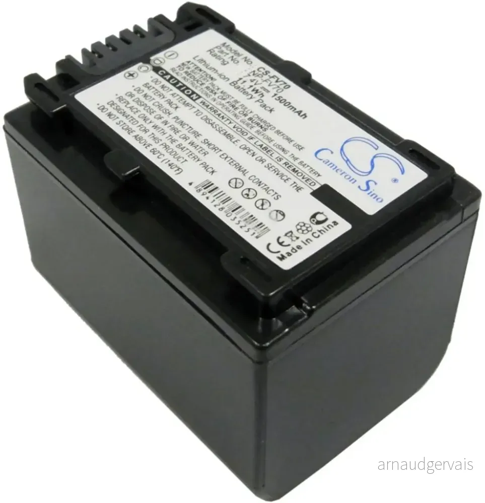 Batteri til Sony DCR-SR100E, 7.4V, 1500 mAh v:3368787